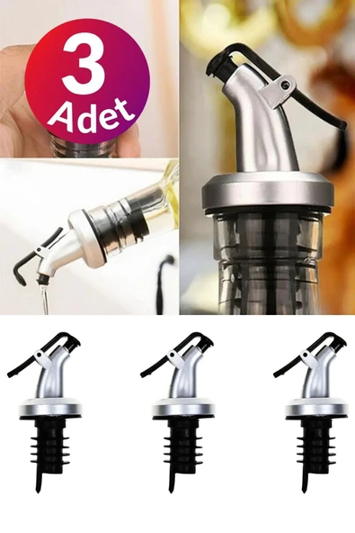 UCR HOME Akıtmaz Kapaklı Şişe Ucu Servis Aparatı Damlalık Yağdanlık Tıpa Tapa Akıtıcı 3 Adet ürün görseli 1
