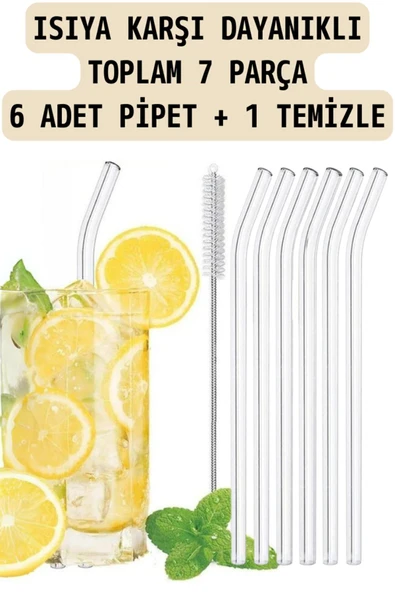 KENAN KAYA Cambu 6'lı Cam Pipet Termosilikat (ısıya Dayanıklı) Ve 1 Adet Pipet Temizleme Fırçası 1. Kalite ürün görseli 1