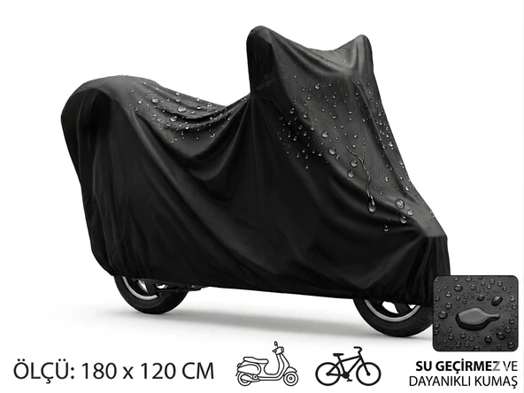 Su ve Toz Geçirmez Motosiklet ve Scooter Koruma Brandası 180x120 cm ürün görseli 1