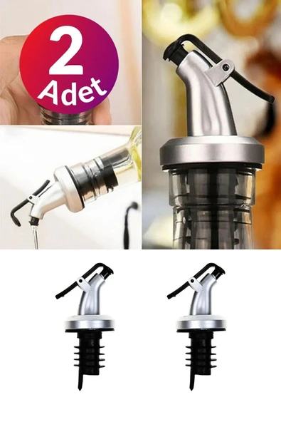 UCR HOME Akıtmaz Kapaklı Şişe Ucu Servis Aparatı Damlalık Yağdanlık Tıpa Tapa Akıtıcı 2 Adet ürün görseli 1