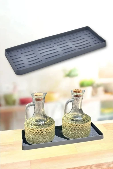 UCR HOME Silikon Yağdanlık Yağlık Standı Altlık Çok Amaçlı Organizer  26x10 Cm ürün görseli 1
