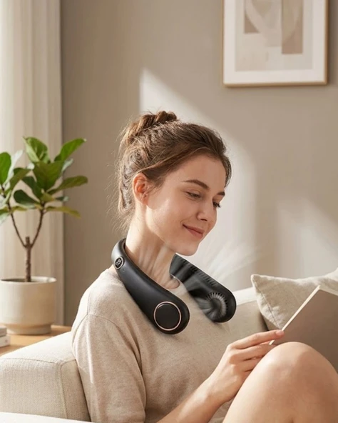 Gizli Turbo Tasarımlı Sessiz Çalışan Boyun Fanı ürün görseli 1