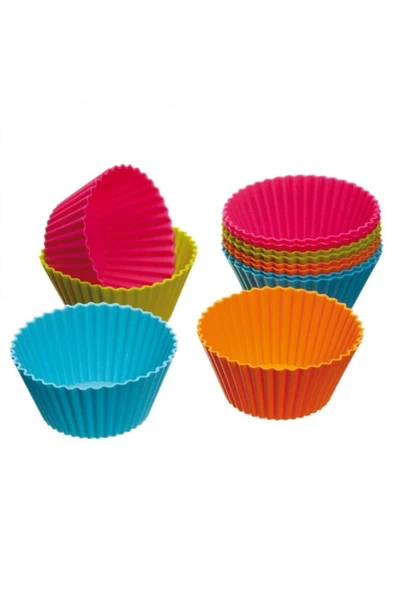 Pasta Silikon Cupcake Mini Kek Kalıbı 12 Adet - Resim 7