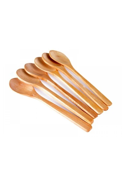 Harmoni Home 6'lı Mini Bambu Tahta Kaşık Baharat Kaşığı ürün görseli 1