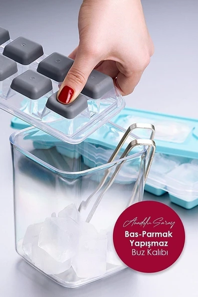 ORGANİZERS Yapışmaz Silikon Bas Çıkar Buzluk Buz Kalıbı ürün görseli 1