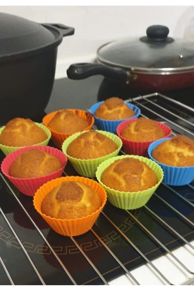 Pasta Silikon Cupcake Mini Kek Kalıbı 12 Adet - Resim 2