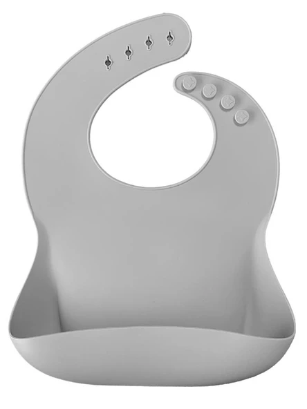 Basics Silikon Mama Önlüğü Powder Grey ürün görseli 1