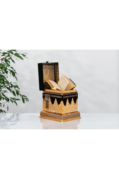 ÖZBEK KABE İÇİNDE KURAN’KERİM BÜYÜK BOY HEDİYELİK VE EVİNİZ İÇİN TAŞLI EL İŞİ ürün görseli 1
