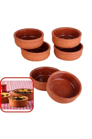 2kshop 6'lı Güveç Seti-Sütlaç Kabı, Fırın Pişirme Kabı, Toprak Kase Takımı 6'lı ürün görseli 1