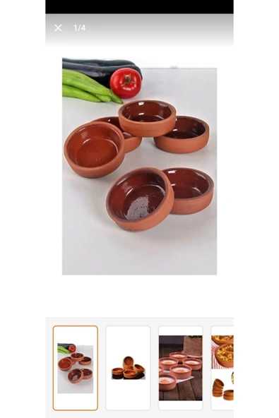 güveç kabı 6 Lı Toprak Güveç Sütlaç Kabı - Resim 4