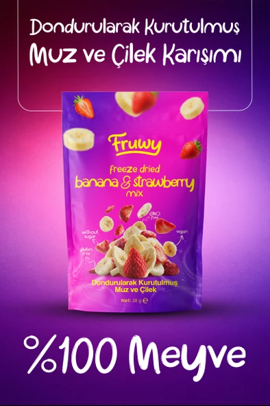 Freeze Dried Muz ve Çilek Mix - Resim 2