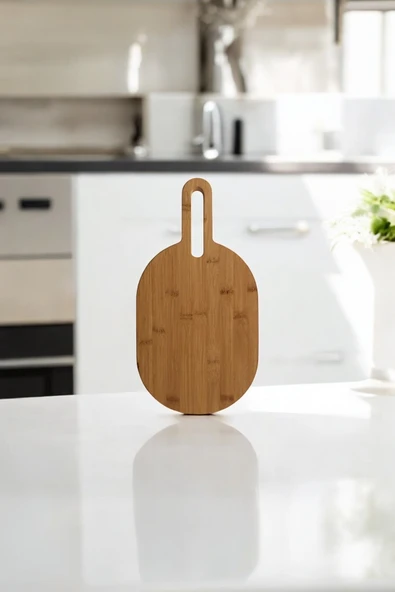 UCR HOME Bambu Oval Ekmek Peynir Sebze Kesme Tahtası Sunumluk Dekoratif ürün görseli 1