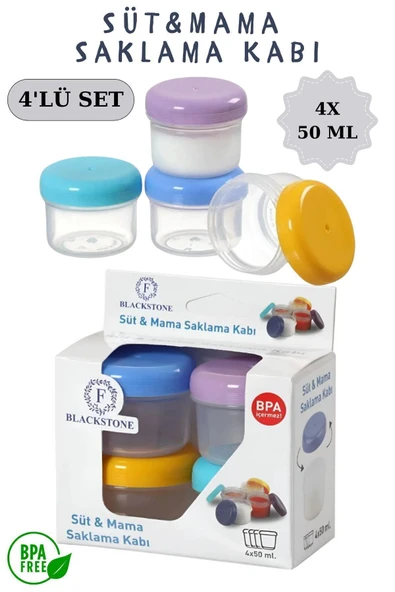 Espas Home Süt & Mama Mini Saklama Kabı 4'lü Set / Toz Mama Kabı ürün görseli 1