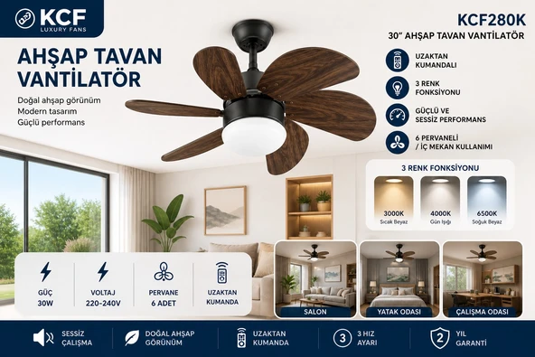KCF280K AVIZELI VANTILATOR 60W KUMANDALI - Resim 2