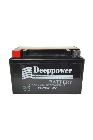 DEEPPOWER YTX7A BS (12V 7AH/10HR) SCOOTER MOTOSİKLET  AKÜSÜ ürün görseli 1