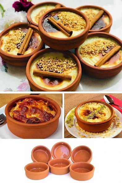 moontime alaçatı 6'lı Çömlek Sütlaç ve Güveç Seti, Sufle Kabı, Kase Takımı ürün görseli 1