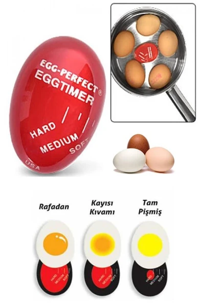 Flaizhen Renk Değiştiren Yumurta Zamanlayıcı Yumurta Haşlama Derecesi Dublör Yumurta Pişirme Aleti Egg Timer ürün görseli 1