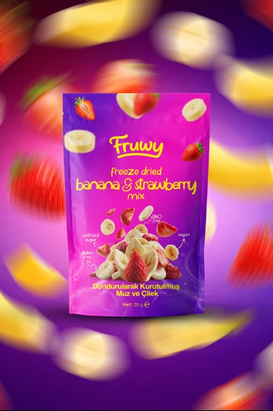 Freeze Dried Muz ve Çilek Mix - Resim 3
