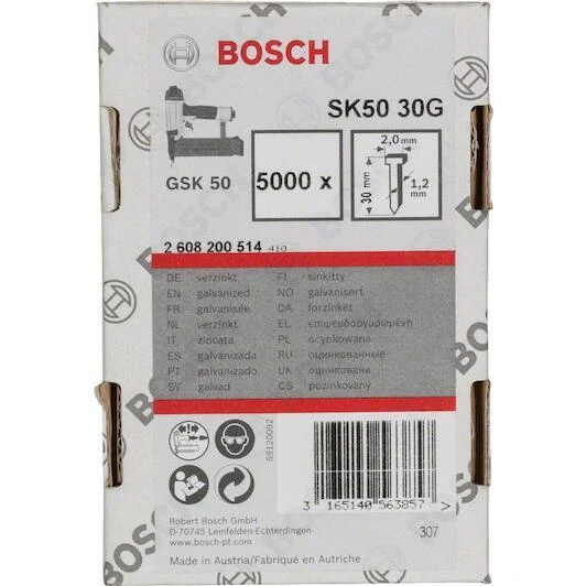 Bosch Havşa Başlı Çivi SK50 30mm 5000li GNH 18V-50 ürün görseli 1