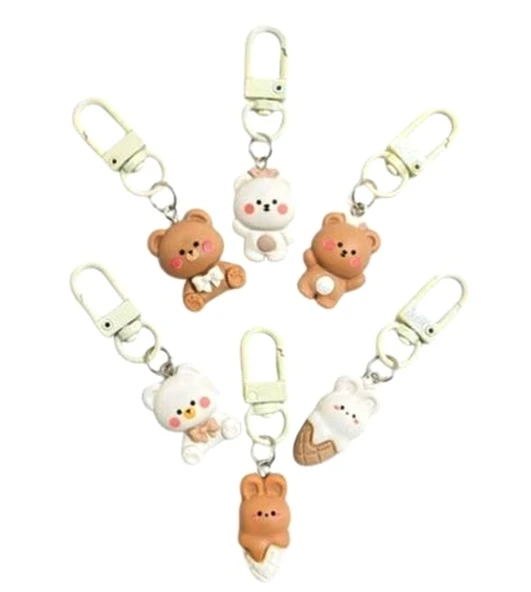 Cute Fermuar Süsü Seti Çanta Süsü 6Lı ürün görseli 1
