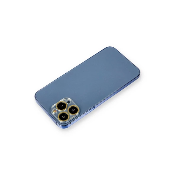 Apple İphone 12 Pro Max Shine Kamera Lens Koruma Cam - Gold ürün görseli 1