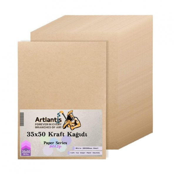 35x50 Kraft Kağıt 80 Gr 50 Adet Artlantis Kraft Saman Kağıt 35x50 50 Adet ürün görseli 1