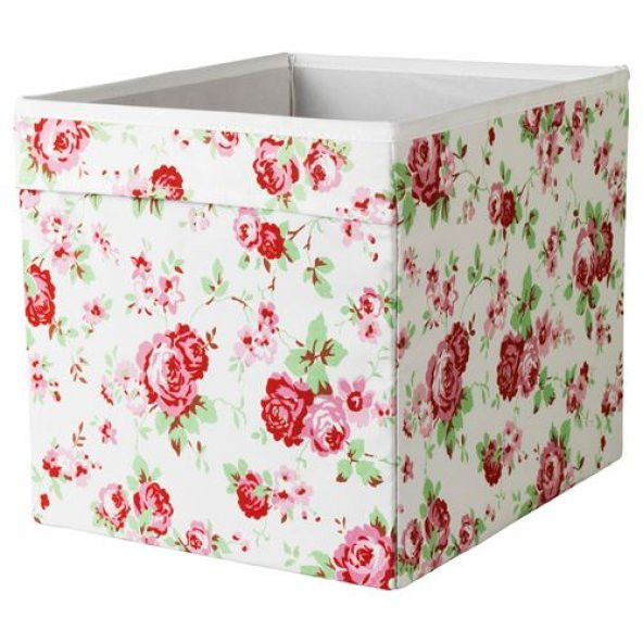 Kare Ev Düzeni Kutu Düzenleyici Kutu IKEA Düzenleme Saklama Kutusu Çiçek Desenli 33x38x33 cm ürün görseli 1