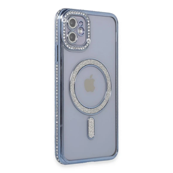 Apple İphone 11 Kılıf Joke Simli Magneticsafe Kılıf - Mavi ürün görseli 1