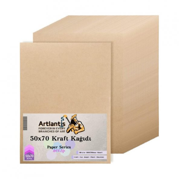 50x70 Kraft Kağıt 80 Gr 25 Adet Artlantis Kraft Saman Kağıt 50x70 25 Adet ürün görseli 1