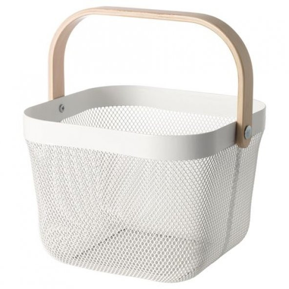 Çok Amaçlı Sepet IKEA Meyve Veya Düzenleme Sepet Beyaz Renk 25x26x18 cm Çelik ürün görseli 1