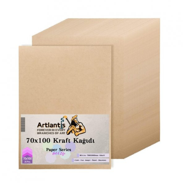 70x100 Kraft Kağıt 80 Gr 25 Adet Artlantis Kraft Saman Kağıt 70x100 25 Adet ürün görseli 1