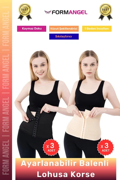 #Korse Yeni Doğum Sonrası Balenli Ayarlanabilir Lohusa Hamile Toparlayıcı Bel Korse 6'lı Set ürün görseli 1