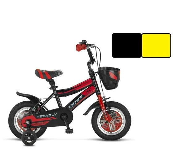 ÜMİT 1202 TREND-Y-BMX-SEPET-V-ERKEK ÇOCUK BİSİKLETİ 12 JANT SİYAH SARI ürün görseli 1
