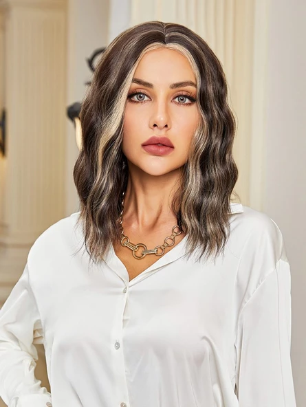Kahverengi / Balköpüğü Röfleli Küt Tül Peruk ürün görseli 1