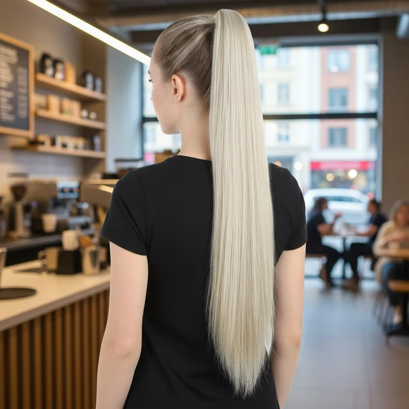 Tokalı Düz At Kuyruğu / Balköpüğü Platin Röfleli ürün görseli 1