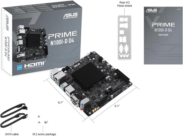 Asus Prime N100I-D D4-CSM Intel DDR4 Mini ITX Anakart Outlet ürün görseli 1