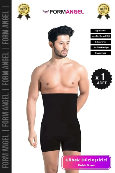 #BoxerKorse Göbek Düzleştirici Bel Basen Toparlayıcı Sıkılaştırıcı Duble Erkek Boxer Korse - 1 Adet ürün görseli 1