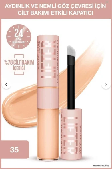 Maybelline New York Lifter Kafein ve Peptitler İçeren Nemlendiren ve Aydınlatan Kapatıcı - 35 ürün görseli 1