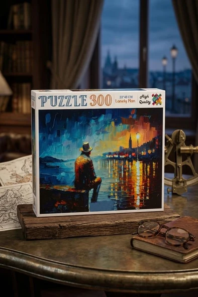 300 Parça Lonely Man Sanatsal Yalnız Adam Çalışması Puzzle Kaliteli 33x48cm Eğitici Çocuk Yapboz ürün görseli 1