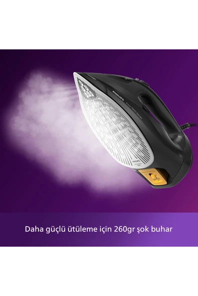 Philips 7500 Serisi Azur Buharlı Ütü, 3200W, 260 g'a kadar Turbo Şok Buhar, DST7511/80 - Resim 3