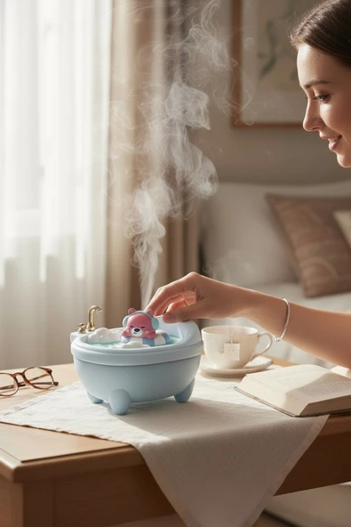 EG75 Küvet Tasarımlı Işıklı Hava Nemlendirici Buhar Makinesi ve Aroma Difüzörü ürün görseli 1