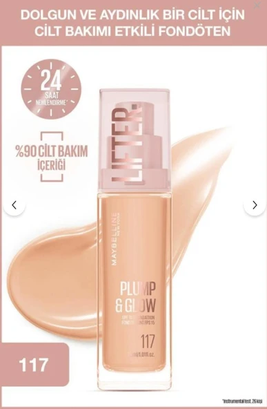Maybelline New York Lifter Niasinamid ve Hyalüronik Asit İçeren Aydınlatan Fondöten - 117 ürün görseli 1