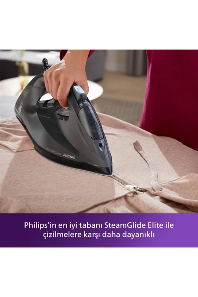 Philips 7500 Serisi Azur Buharlı Ütü, 3200W, 260 g'a kadar Turbo Şok Buhar, DST7511/80 - Resim 4