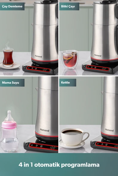 HOMEND Teabot 1786H Konuşan Otomatik Çay Makinesi Siyah - Resim 4