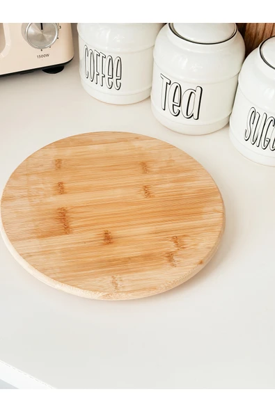 EG75 Bambu 360° Döner Standlı Servis ve Sunum Tabağı - Resim 2