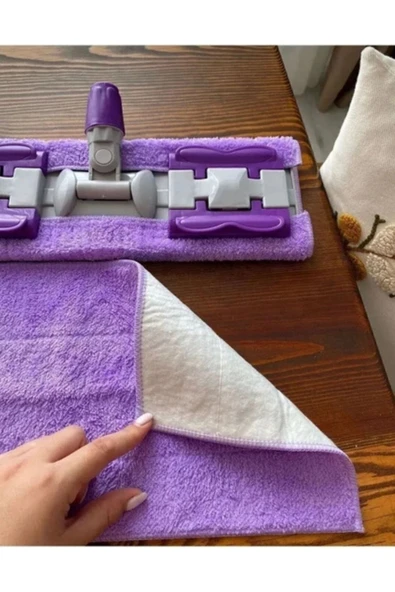 EG75 Mandallı Mop İçin 2 Adet Mor Mikrofiber Yedek Bez ürün görseli 1