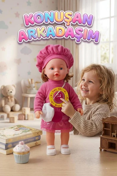 50cm Türkçe Konuşan Oyuncak Ezgi Bebek Kafası Kolları ve Bacakları Et Bebek Gövdesi Sert Plastik ürün görseli 1