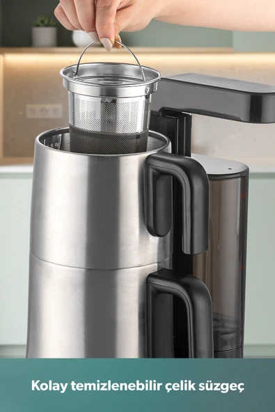 HOMEND Teabot 1786H Konuşan Otomatik Çay Makinesi Siyah - Resim 6