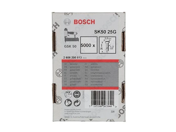 Bosch Havşa Başlı Çivi SK50 25mm 5000li GNH 18V-50 ürün görseli 1