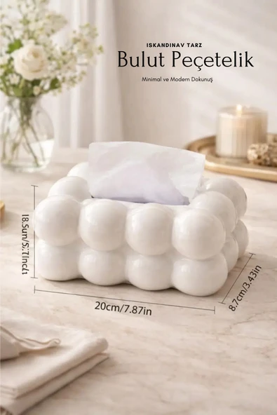 EG75 İskandinav Tarz Bulut Peçetelik Pinterest Stil Dekoratif Masaüstü Plastik Peçete Kutusu ürün görseli 1